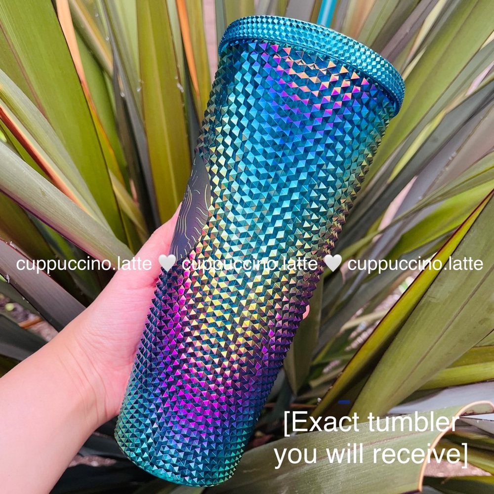 🌈LAST💜Starbucks Metallic Oil Slick Rainbow Studded - Picture 2 of 11